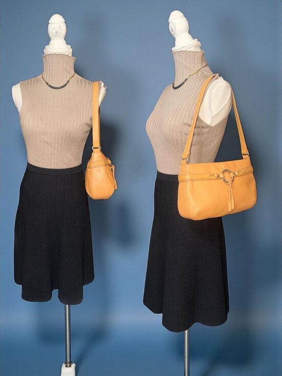 The Sak Handbags - The Sak Shoulder Bag Tan Pebbled Leather Silver Ring Tassel Accents Top Zip Boho